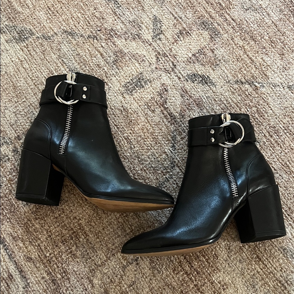 Steven By Steve Madden Black Ankle Boots with Silver Details